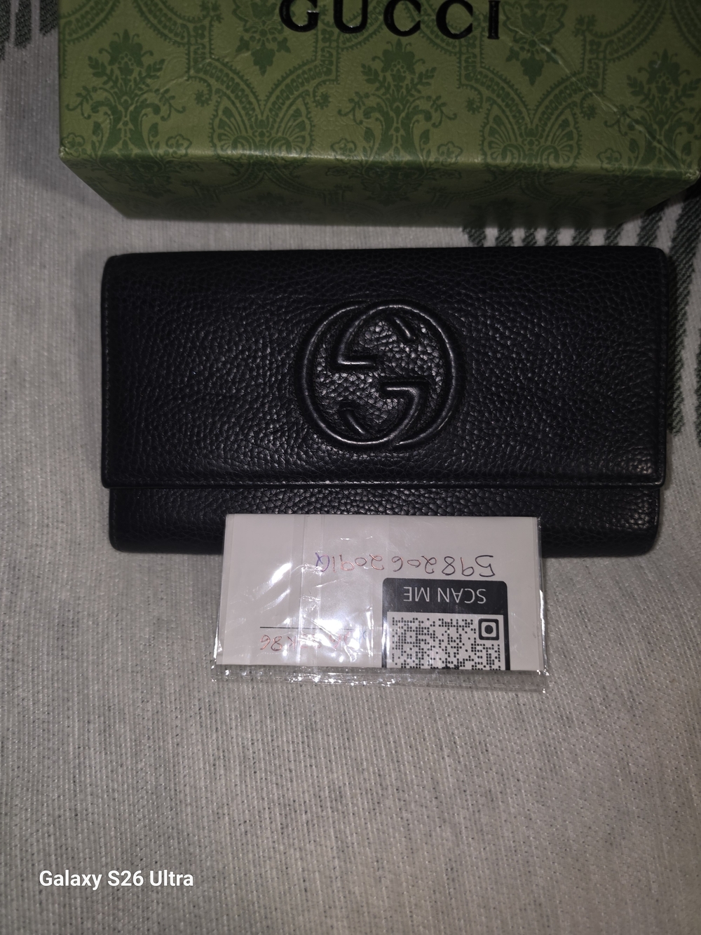 Gucci Black Leather Continental Wallet - Signature Interlocking G - Picture 2 of 10